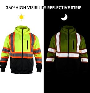 Veste de travail thermique en polyester haute qualité 2026, personnalisable, multi-poches, haute visibilité, réfléchissante, pour l'hiver et l'extérieur - Product Image 4