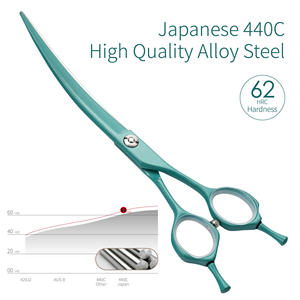 กรรไกรตัดแต่งขนสัตว์เลี้ยง Fenice JP440C แบบโค้ง สีสันสดใส ขนาด 6.25 และ 7.0 นิ้ว สำหรับสุนัขและแมว - Product Image 3