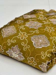 The <b>fabric</b> is widely used for dresses tops gowns women wear ethnic fashion and designer apparel collections Floral geometric abs - Product Image 2