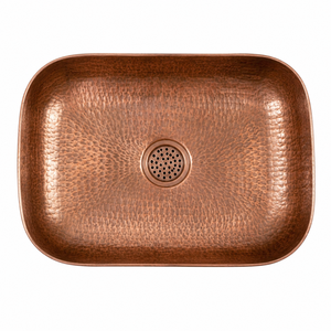 Fregadero de cocina rectangular de cobre martillado hecho a mano, estilo rústico con delantal frontal, de un solo tazón, para preparación de alimentos, fabricante OEM ODM, venta al por mayor - Product Image 1