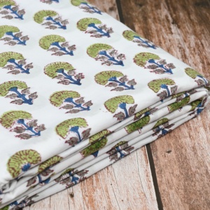 Organic Kalamkari Floral Woven 100% Cotton <b>Fabric</b> Eco-Friendly Flame Retardant Medium <b>Weight</b> for Women Girls Apparel Home Decor - Product Image 3