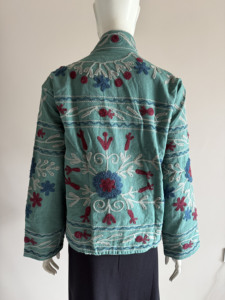 Vintage Style Suzani Embroidered <b>Velvet</b> <b>Jacket</b> Handmade Boho Chic Ethnic Coat <b>Women</b> Designer Wear - Product Image 1