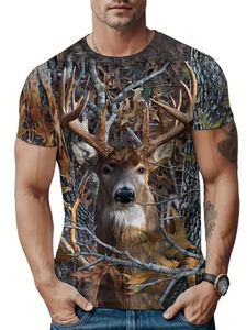 T-shirt en polyester respirant anti-UV à manches longues pour homme, imprimé cerf, personnalisé par transfert thermique, logo avant/arrière - Product Image 6