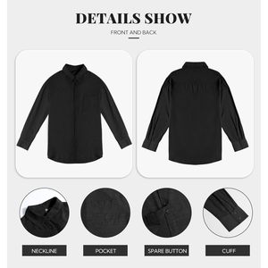 Tops informales sólidos para trabajo de oficina, blusa de manga larga, decoración bordada, camisas con botones, XS XL, hecho de popelina de Organza - Product Image 6