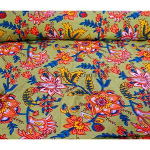 ผ้าฝ้ายแท้ 100% เป็นมิตรกับสิ่งแวดล้อม ทอจากเส้นด้าย 60S60S น้ำหนักเบา พิมพ์ลายบล็อก แห้งเร็ว ระบายอากาศได้ดี สำหรับผู้หญิงและเด็กผู้หญิง - Product Image 1