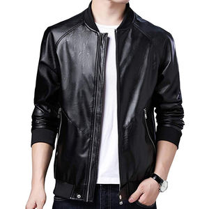 New Style Winter Leather <b>Jacket</b> Embroidery <b>Men</b> Clothes <b>Long</b> Sleeve Zipper Male Casual Leather <b>Jackets</b> For <b>Men</b> - Product Image 3