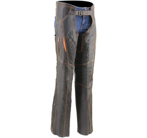 Pantalones de cuero Samroz deportivos clásicos de tiro bajo para mujer, negros y naranjas, con detalles de corte láser y costuras premium, para todas las estaciones. - Product Image 1