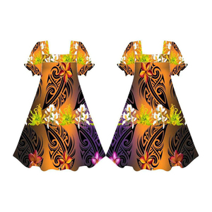 Polyester Printed Floral Polynesian Eco-Friendly Anti-Wrinkle Breathable Mumu Dress Women Custom Sublimated Print custom - Product Image 5