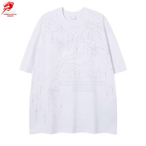 Camisetas de hombre con pedrería de marca personalizada, ropa de alta gama, tela suave, tacto de lujo, estilo elegante, al por mayor - Product Image 4