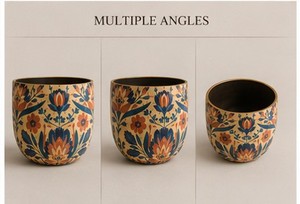 Modern Design Eco-Friendly Vintage Iron Planter Pot <b>Sticker</b> Enameled Handmade for Home and Garden Decoration - Product Image 4