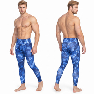 Sublimation Printed Yoga <b>Leggings</b> Men <b>Low</b> Elastic <b>Waist</b> Workout Tights 100% Spandex Breathable Base Layer Pants Men Gym <b>Leggings</b> - Product Image 1