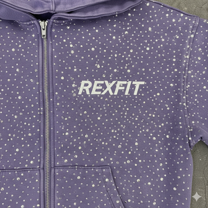 เสื้อฮู้ดซิปผ้าฟลีซคอตตอน 100% สไตล์สตรีท ปักลายประดับเพชรทั่วตัว ตามความต้องการของลูกค้า - Product Image 6