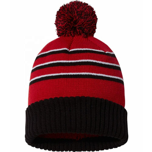 Customized Logo Common Embroidered Logo 100% Acrylic Wholesale Rate Winter Knit Beanies <b>Cap</b> Unisex Adult Knitted Beanie <b>Hat</b> - Product Image 4