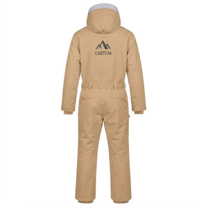 Combinaison de ski une pièce pour femme avec logo personnalisé, en polyester, à fermeture éclair, à capuche, imperméable, coupe-vent, pour l'hiver, pour les activités de plein air, professionnelle - Product Image 4