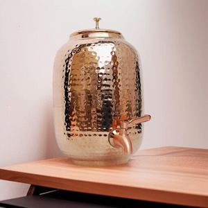 Distributeur d'eau traditionnel indien en cuivre avec robinet, récipient de stockage en cuivre pur, usine OEM - Product Image 4