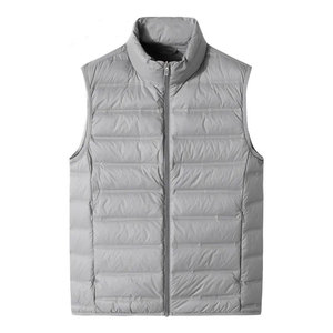 Men's Sleeveless Winter Waterproof Reversible Polyester Filled Ultra Lightweight Puffer Coat 90% White <b>Duck</b> <b>Down</b> Hip Hop Style - Product Image 5