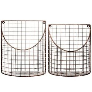 Panier mural en fer finition naturelle, écologique, pour support de plantes d'intérieur et présentation murale - Product Image 6
