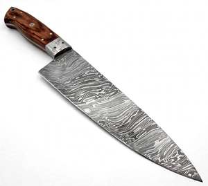 Cuchillo de Chef Artesanal de Acero de Damasco con Mango de Madera de Palisandro, Herramienta de Cocina para Rebanar - Product Image 6