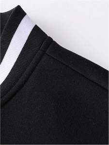 Men's Canvas Varsity <b>Jacket</b> Embroidered Letter <b>Patch</b> Casual Winter Outerwear Stand Collar Regular Fit - Product Image 6