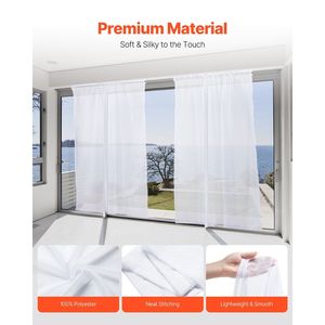 Tende trasparenti per finestre 52 W X 84 L 2 pannelli con asta tascabili in poliestere tende e mantovane - Product Image 2
