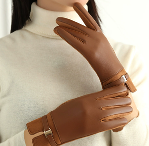 Guantes Unisex de Invierno de Gamuza y Cuero con Pantalla Táctil, Resistentes al Viento, Transpirables, para Motocicleta, Estilo Ejecutivo, Ligeramente Impermeables - Product Image 3