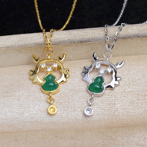 ชุดอุปกรณ์ DIY - ตัวยึดรูปมังกรประดับมุก & สร้อยมังกรฮูลู สำหรับสร้อยคอจี้แฟชั่น - 5765 อุปกรณ์เสริม - Product Image 1