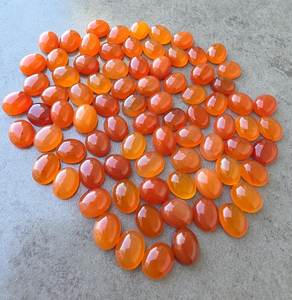 Cabochons ovales en cornaline naturelle, pierres précieuses calibrées en gros pour la fabrication de bijoux, cristal de guérison - Product Image 2