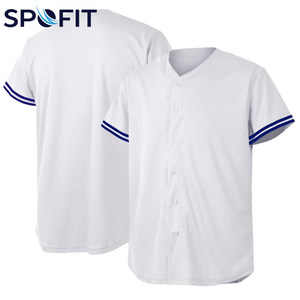 Nouveau maillot de baseball sur mesure à manches courtes, sublimé, pour l'entraînement, avec fermeture boutonnée et design personnalisé - Product Image 1