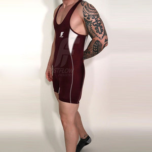 Durable <b>Wrestling</b> <b>Singlet</b> for Men-Front Logo Customizable Lightweight Stretch Fabric Breathable Quick Dry Sportswear for Teams - Product Image 5