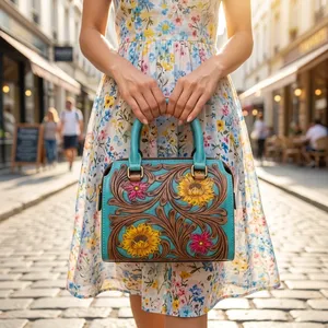 Genuine Leather Shoulder Bag Women <b>Handbag</b> Zipper Purse Portable Daily Travel Bag - Product Image 5