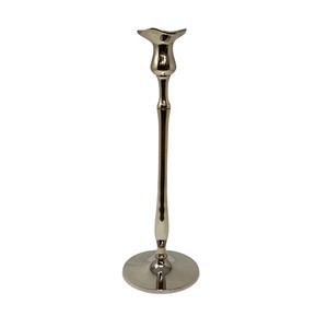 Candelabro de Metal Dorado de Lujo, Elegante Portavelas Cónico con Forma de Tulipán, Base de Aluminio Pulido Moderno para Decoración del Hogar - Product Image 2