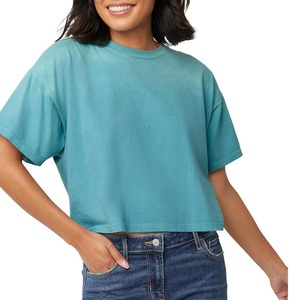 Camiseta Corta de Verano para Mujer, Ecológica, de Algodón Elástico y Transpirable, de Manga Corta - Product Image 1