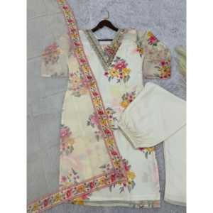 Ropa India y Pakistaní con Bordado de Lentejuelas en la Parte Superior e Inferior y Dupatta - Product Image 3