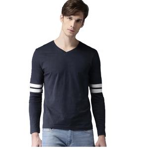 T-shirt basique en coton CVC à manches longues pour homme, imprimé personnalisé, design uni avec logo, grande taille, tricoté, décontracté, col en V, 2021, 200 - Product Image 1
