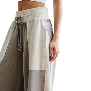 Pantalones Deportivos de Mujer con Parches, Cintura Elástica, Tela de Felpa, Largos, Casuales, con Bolsillos Elásticos, para Todas las Temporadas - Product Image 1