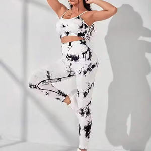 Nouvel Arrivage Ensemble de Yoga Tie-Dye pour Femme, Tenue de Sport Respirante, Leggings de Gym Sculptants et Soutien-Gorge de Sport - Product Image 4