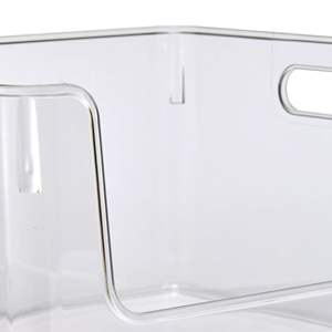 Paquete de 3 contenedores organizadores transparentes brillantes con frente abierto, contenedor de almacenamiento de plástico de tamaño individual para adultos para organización en el hogar - Product Image 4