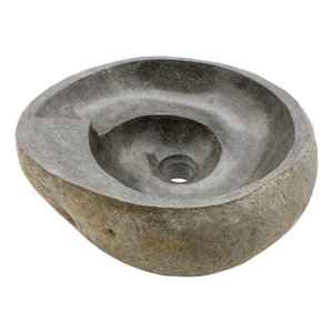 Lavabo de Piedra Artesanal para Exteriores, Estilo Pedestal de Río, para Uso en Baños - Product Image 1