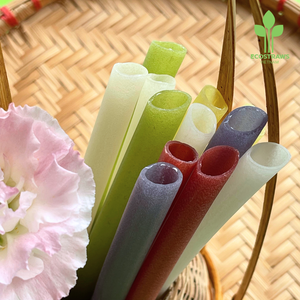 Pailles en paille de riz comestibles, conçues comme alternative durable aux pailles en plastique, avec une structure durable pour les boissons - Product Image 4