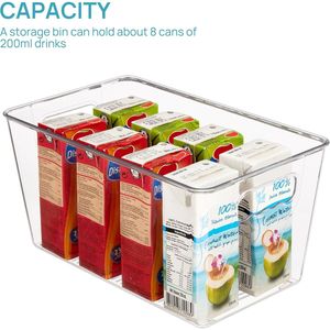 Boîtes de rangement transparentes pour réfrigérateur, lot de 6, avec poignées, pour garde-manger, armoire, comptoirs de cuisine - Product Image 4