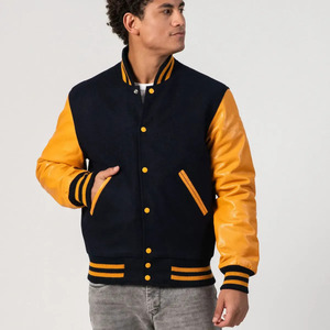 Chaqueta Varsity de Cuero Personalizada para Hombre al por Mayor, Chaqueta Bomber Premium con Letras, Chaqueta Casual de Béisbol para Hombre - Product Image 6