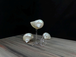 แก้วไวน์เปลือกหอยธรรมชาติทำมือ แก้วไวน์เปลือกหอย ที่ใส่เครื่องประดับเปลือกหอย ของขวัญเพื่อนเจ้าสาว แก้วสำหรับงานปาร์ตี้ริมชายหาด - Product Image 2