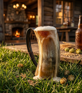 แก้วเบียร์ทำมือจากเขาสัตว์ สไตล์ไวกิ้ง แก้วดื่มทำจากเขาสัตว์แท้ สำหรับบาร์ ร้านอาหาร ของขวัญ และของตกแต่งบ้าน - Product Image 2