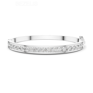 Magnifique bracelet en diamants cultivés en laboratoire, certifiés, à poids total en carats, sertis en canal continu, fabriqués avec expertise. - Product Image 1