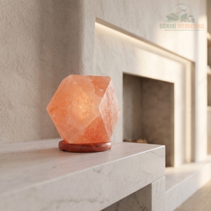 Lámpara de Sal Rosa del Himalaya Geométrica, Luz de Escritorio con Facetas de Diamante Natural para Decoración de Sala de Estar y Dormitorio, Venta al Por Mayor - Product Image 3