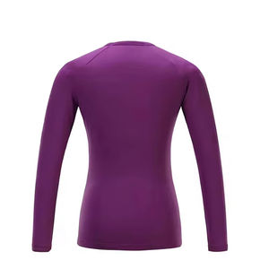 Haut thermique côtelé ajusté à manches longues pour femme, col rond, en tissu doux, tendance, idéal sous les blouses d'infirmière - Product Image 2