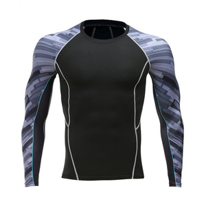 Men's BJJ Rash Guard Set Long Sleeve <b>Compression</b> Sportswear Breathable Spandex Polyester MMA Training Apparel Custom Logo UPF50 - Product Image 4