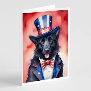 Perro Pastor Belga patriótico americano caprichoso A7 tarjetas de felicitación 8 paquetes 5x7 tarjetas de notas en blanco con sobres - Product Image 1