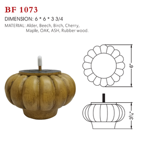 ขาเฟอร์นิเจอร์ไม้รูปฟักทอง ขาโต๊ะโซฟาไม้เนื้อแข็ง ตกแต่งสไตล์วินเทจ OEM เวียดนาม - Product Image 6