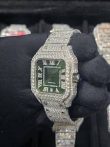 Reloj Mecánico Analógico Cuadrado de Lujo con Moissanita, Personalizado en Acero Inoxidable Premium, Estilo Hip Hop - Product Image 4